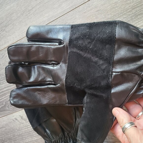 Black Leather Gauntlet Gloves Biker's Club 3XL Thinsulate 40g & Rain Cover - Picture 10 of 10
